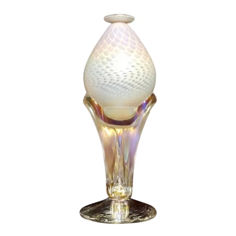 EXQUISITE OPALESCENT RON MYNATT VASE